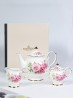 Pink Roses Tea Pot, Cream and Sugar Set